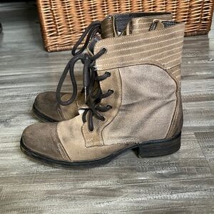 Bed Stu Warren Brown leather lace up zip boots